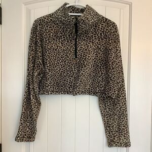 Urban Outfitters Cropped Fleece Pullover 🐆‎